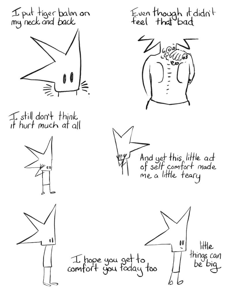 Comfort webcomic, full transcript below.