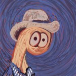 Thing in a straw hat in the style of Vincent Van Gogh's self portraits