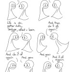 Iterate Comic Transcript Thing 1 and Thing 2 are in conversation. Thing 1: Life is an iterative process. Thing 2: Can you reiterate? Thing 1: Life is do, gather data, analyze, reflect and learn. Thing 1 looks happy: And then do it all again? Thing 1: And do it all again. Thing 2: And grow. Thing 1: And grow! Thing 2: And do it all again.